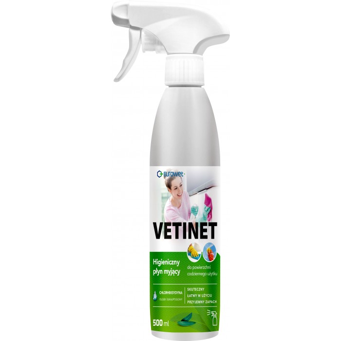 Valiklis įvairiems paviršiams su chlorheksidinu ir eukalipto aliejumi VETINET 500 ml Valiklis įvairiems paviršiams su chlorheksidinu ir eukalipto aliejumi VETINET 500 ml