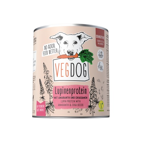 Konservai šunims veganiški VEGDOG Sensitive Lupinenprotein 800g